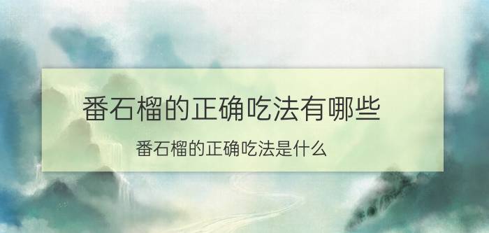 番石榴的正确吃法有哪些 番石榴的正确吃法是什么